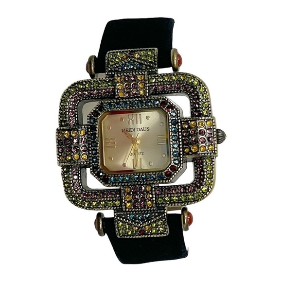 Heidi Daus Art Deco Swarovski Crystal Face Watch main image 8